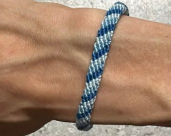 Custom made threaded blue bracelet