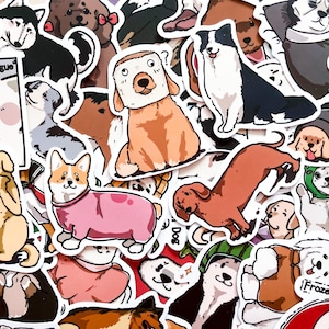 100pcs Cartoon Dog Stickers Pack, Kawaii Puppy Pet Stickers for Dog Lovers, Waterproof Stickers for Kindle, Scrapbook, Journal, Water Bottle