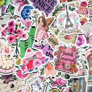 100pcs Vintage Stickers, Romantic Aesthetic Stickers Pack, Antique Waterproof Stickers Pack for Journal, Scrapbook, DIY Crafts, Water Bottle