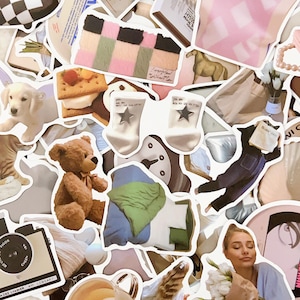 100pcs Coquette Stickers, Warm Aesthetic Stickers, Soft Pastel Sticker Pack, Scrapbook Kindle Stickers, Cozy Ins Style Stickers Pack