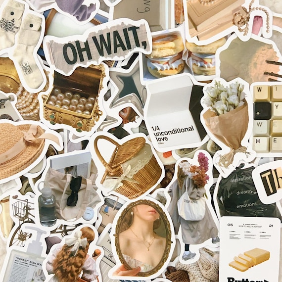 100pcs Aesthetic  Pinterest Sticker Pack, Coquette Stickers for Laptop, Kindle, Scrapbook, Journal, Girly Stickers Pack