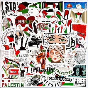 50 adesivi Palestina, adesivi Palestina gratuiti, pacchetto di adesivi Palestina, set di adesivi Palestina per bottiglie di laptop, adesivi Palestina