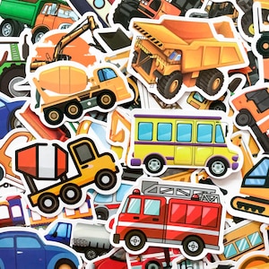 100 stuks cartoon voertuigstickers, leuke transportstickers voor jongens, waterdichte autovliegtuigstickers voor dagboek, plakboek, waterfles
