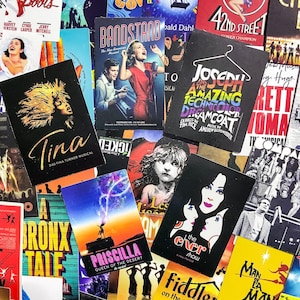 100 pegatinas de Brooaway, pegatinas de teatro musical, pegatinas de representaciones teatrales, pegatinas impermeables para amantes del teatro y fanáticos de la música