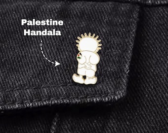 Spille smaltate Palestine Handala - Spilla gratuita per la resistenza palestinese, spille e distintivi per zaini solidali, regalo di sostegno alla giustizia per la consapevolezza politica