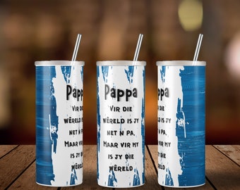 Pappa Afrikaans Tumbler.... 20oz Skinny Tumbler Wrap / Diseño de sublimación afrikaans / Afrikaans PNG / Afrikaans Tumbler Wrap