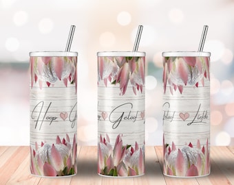 Protea Afrikaans Tumbler Design... 20oz Skinny Tumbler Wrap / Diseño de sublimación afrikaans / Afrikaans PNG / Afrikaans Tumbler Wrap