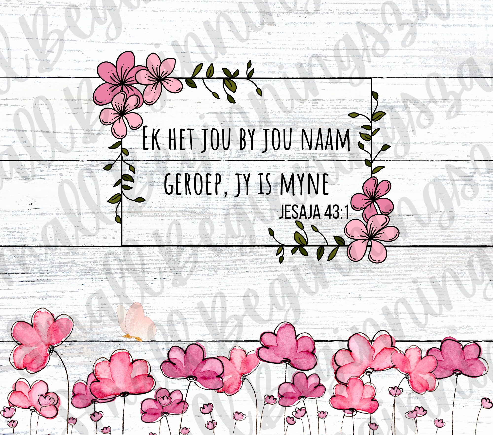 Afrikaans Gospel Tumbler.... 20oz Skinny Tumbler Wrap Afrikaans