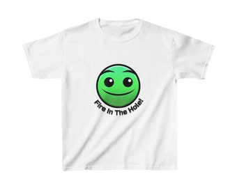 Geometry Dash T-shirt (Fire in the hole!) Kids Heavy Cotton™ Tee