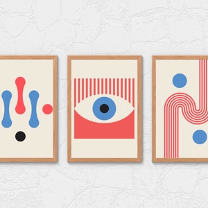 Poster Bauhaus - lot de 3, impression Bauhaus, art mural Bauhaus, impressions Bauhaus, impression affiche Bauhaus, art mural géométrique