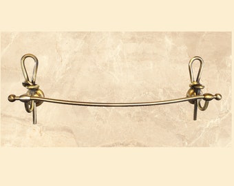 Hand-knotted bronzed brass towel holder