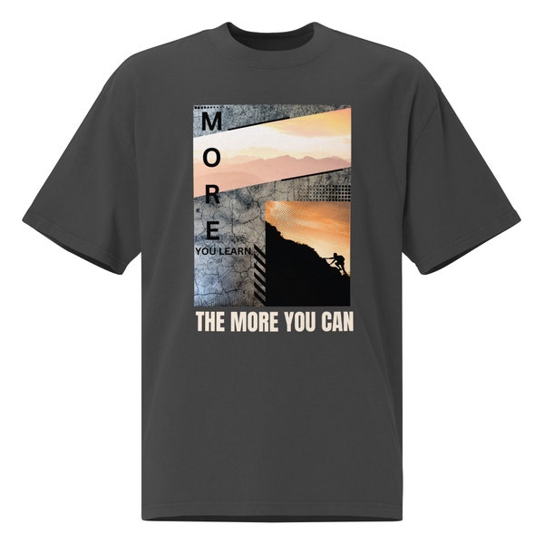Men’s T-shirt, more you learn, more you can, boys T-shirt