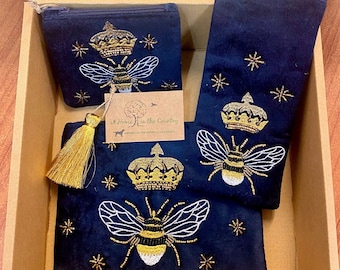 The Royal Bee Cotton Velvet Gift Set