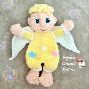 Crochet Snuggler Angel Pattern, Amigurumi Easter angel pattern, Angel pattern tutorial, Amigurumi lovey pattern, Crochet pattern Rag Doll