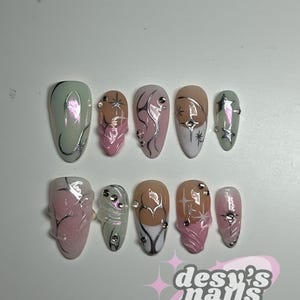 pink chrome nails