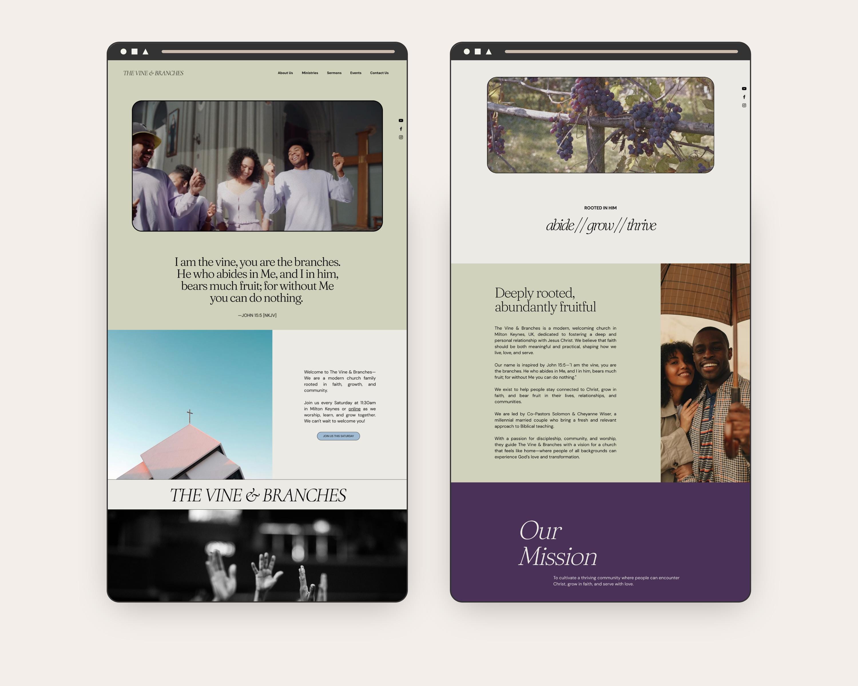 Wix Church Website Template Modern Editable Christian Site Etsy