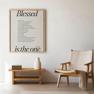 Psalm 1 Scripture Wall Art | Bible Verse Printable | Christian Gift | 1 Digital Download | Blessed Is the Man | Inspirational Bible Decor
