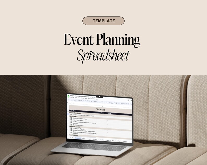 Event Planning Template | Google Sheets Planner | Event Checklist ...