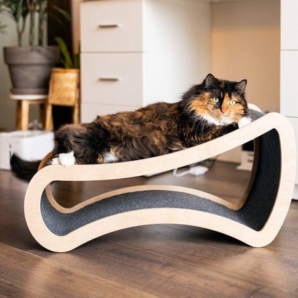 Premium Cat Scratcher-Lounger "Big Wave" - Keep Your Feline Happy and Your Furniture Safe!