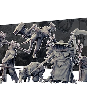 Black Grail Faction pack for Trench Crusade (Trench Souls Of Undead Settlement) by Realsteone | 3d resin print proxy models | Unpainted