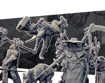 Black Grail Faction pack for Trench Crusade (Trench Souls Of Undead Settlement) by Realsteone | 3d resin print proxy models | Unpainted