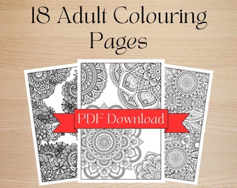 Colouring Pages for Adults | Mandala art, flowers, detailed colouring, Digital Download