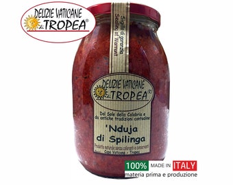 Spilinga Nduja 1KG - Salami Picante de Calabria para Untar - Productos Típicos de Calabria - Salsa Gourmet Artesana - 100% Made Italy