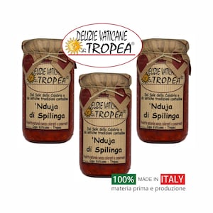 Spilinga Nduja 180gr (3PCS) - Salami de Calabria Picante para Untar - Productos Típicos de Calabria Salsa Gourmet Artesanal 100% Made in Italy