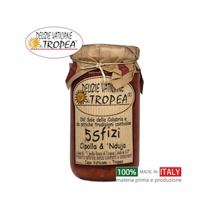 5 delicias de cebolla y nduja - Productos típicos de Calabria - Salsa gourmet artesanal - Fabricada 100% en Italia - Sin gluten - 180 g