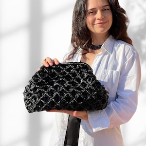 BESTE URLAUBSGESCHENKE Für Sie - Weiche Raffia Wolke Tasche, Handgefertigte Raffia Tasche, Raffia häkeln Natürliche Clutch Bag, Stoffgeschenk tasche