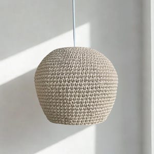 Op maat gemaakte Japandi-hanglamp NARA – handgemaakte Wabi Sabi-lamp van gerecycled katoen, minimalistisch decor