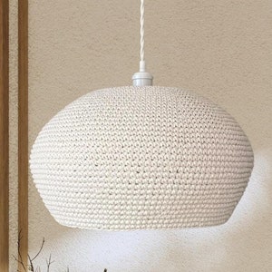 Op maat gemaakte Japandi-hanglamp – handgemaakte Wabi Sabi-lamp van gerecycled katoen, minimalistisch decor