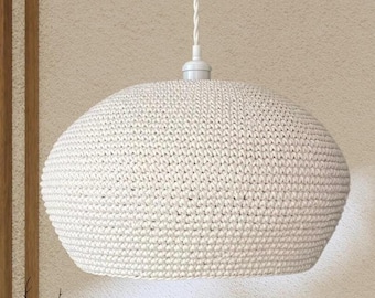 Custom Japandi Pendant Light – Handcrafted Recycled Cotton Wabi Sabi Lamp, Minimalist Decor