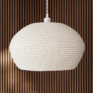 Op maat gemaakte Japandi-hanglamp – handgemaakte Wabi Sabi-lamp van gerecycled katoen, minimalistisch decor