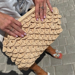 Natural Woven Bag - Handwoven Clutch for Summer