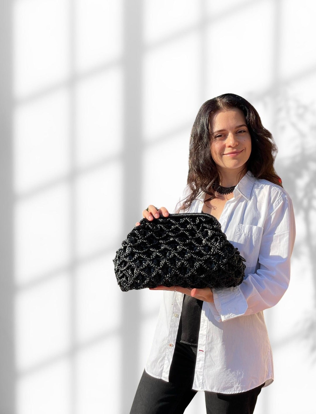 EUPHEMIA WOVEN CLOUD MESSENGER BAG