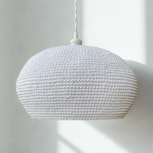 Op maat gemaakte Japandi-hanglamp – handgemaakte Wabi Sabi-lamp van gerecycled katoen, minimalistisch decor