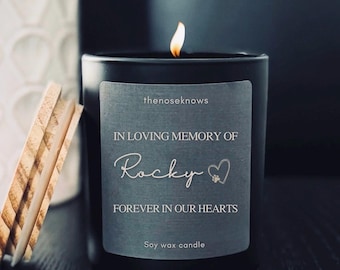 Pet Memorial Candle: Personalized Pet Loss gift, Soy Wax, Handmade in Australia