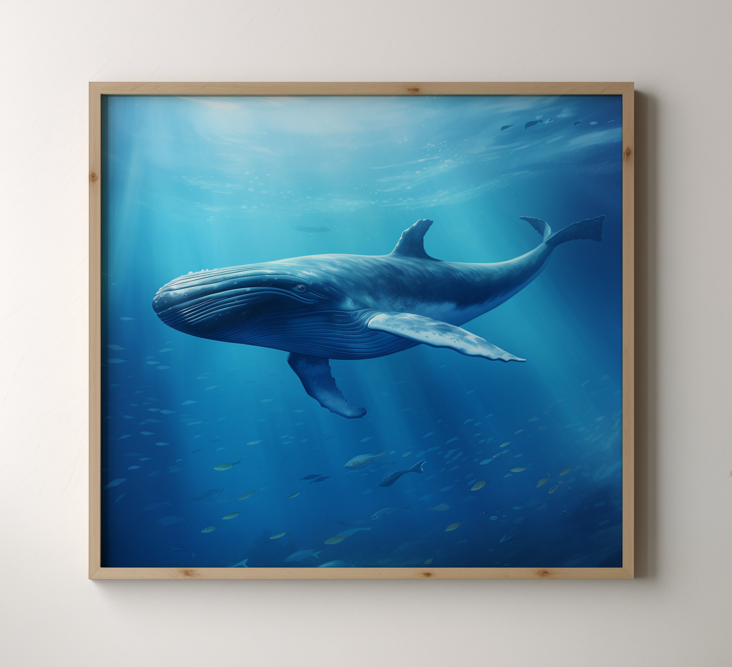 Printable Oceanic Blue Whale Digital Art Download Printable Animal Art ...