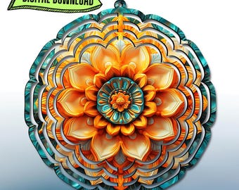 Girandola a vento PNG Mandala 10" Girandola a vento PNG Design per sublimazione (Download digitale)
