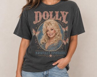 Camiseta de Dolly Parton de Nashville, Tennessee, camiseta vintage de música country, camiseta retro western con estampado de Dolly, regalo para cantantes de country