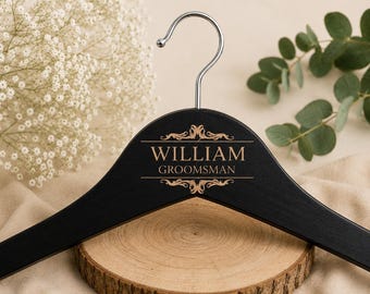 Luxe bruidegom hanger, gepersonaliseerde pakhanger, aangepaste naamhanger, bruiloft aandenken, bruidsjonkers voorstel cadeau, gepersonaliseerde kleerhanger,