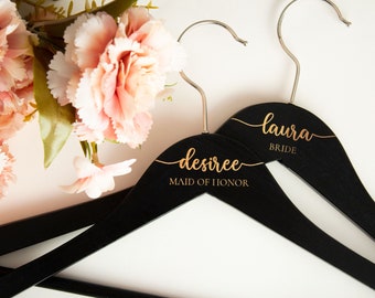 Bridesmaid Hangers, Wooden Bridal Dress Hanger, Personalized Wedding Hanger, Bridesmaid Gifts, Custom Bridal Hanger, Bridesmaid Proposal