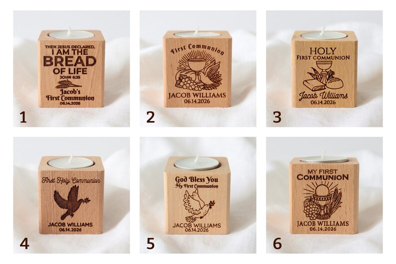 Bulk First Holy Communion Favors, Custom Engraved Candle Favors ...