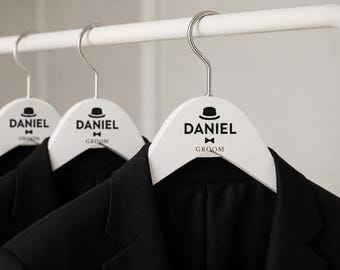 Custom Engraved Wooden Suit Hanger, Groomsman Gift, Luxury Wedding gift, Groomsmen Accessories, Bachelor Party gift,Personalized coat hanger