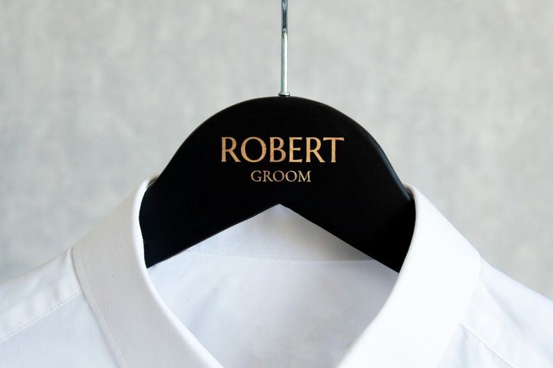 Custom Engraved Hanger, Wooden Groomsman Suit Hanger, Groomsman Hanger, Best Man Gifts, Personalized Groomsman Hanger, Wedding Hangers image 6
