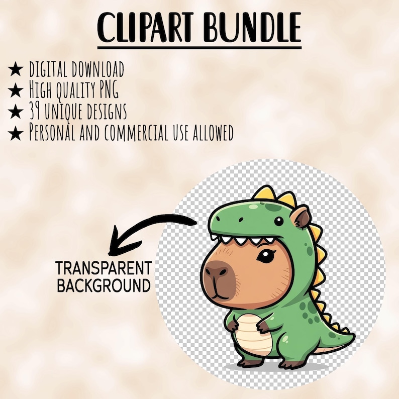 Fun Capybara bundle - Funny and cute Sublimation PNG designs - Cartoon clip art - Capybara sticker pack - Kawaii capybara printables image 2