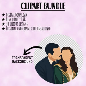 Clipart romantische filmscènes - minimalistische romcom-personages sublimatie png-ontwerpen - anonieme clipart - bundel beroemde filmparen afbeelding 2