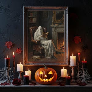 Dark Academia Halloween Wall art bundle - Spooky paintings for Home Decor -Digital Download
