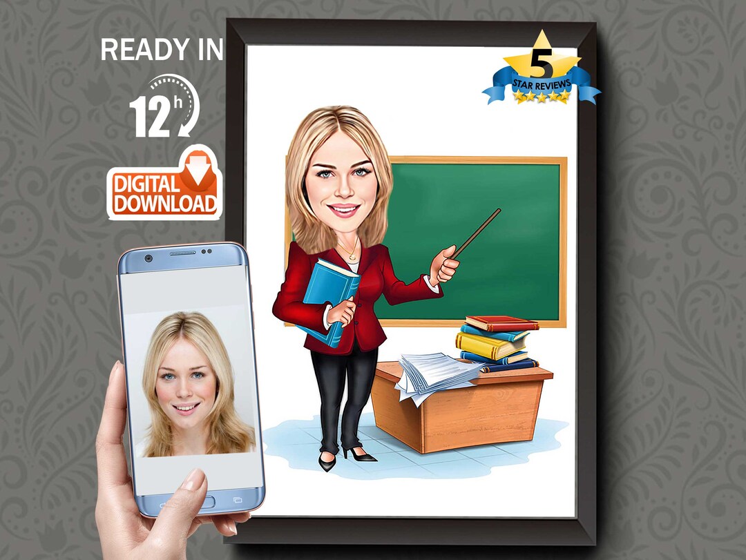 Personalisiertes 3D Cartoon Foto Auf Eisen – Individueller Portrait-Rahmen Als Geschenk